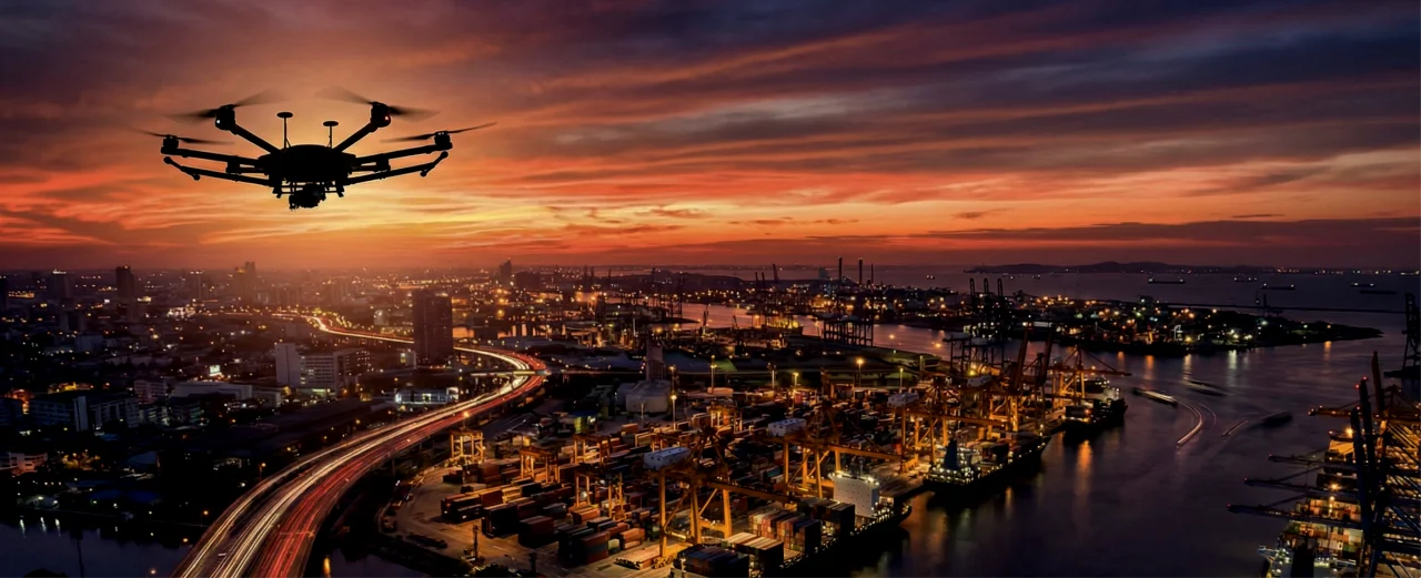 Erle Drones Nachtflug mit KI